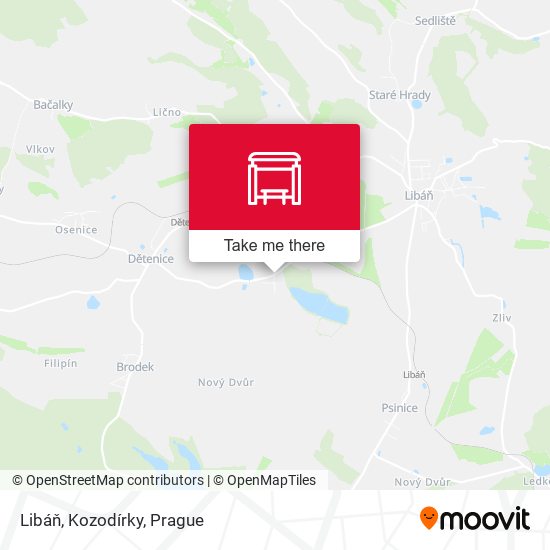 Libáň, Kozodírky map