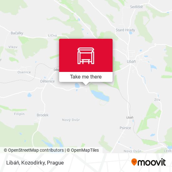 Libáň, Kozodírky map