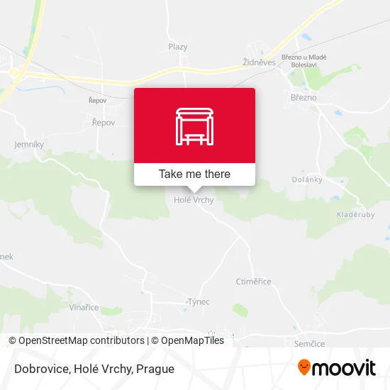 Карта Dobrovice, Holé Vrchy