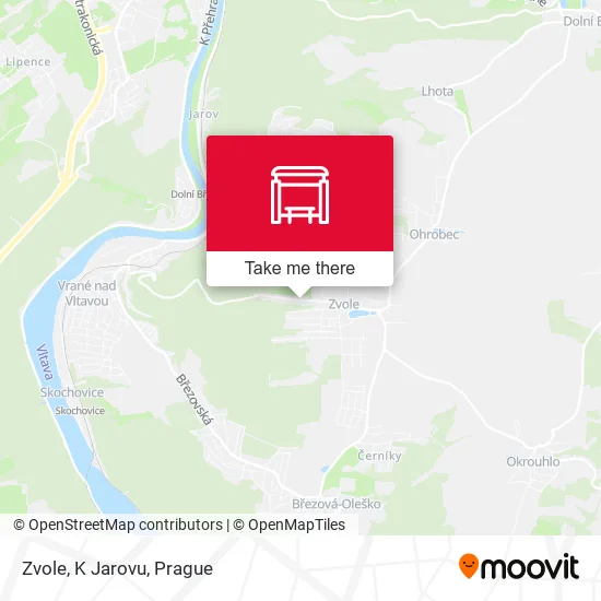 Карта Zvole, K Jarovu