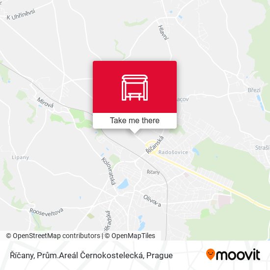 Říčany, Prům.Areál Černokostelecká map