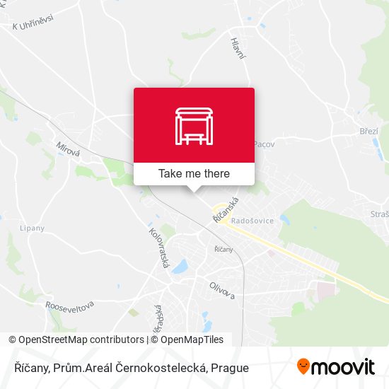 Říčany, Prům.Areál Černokostelecká map