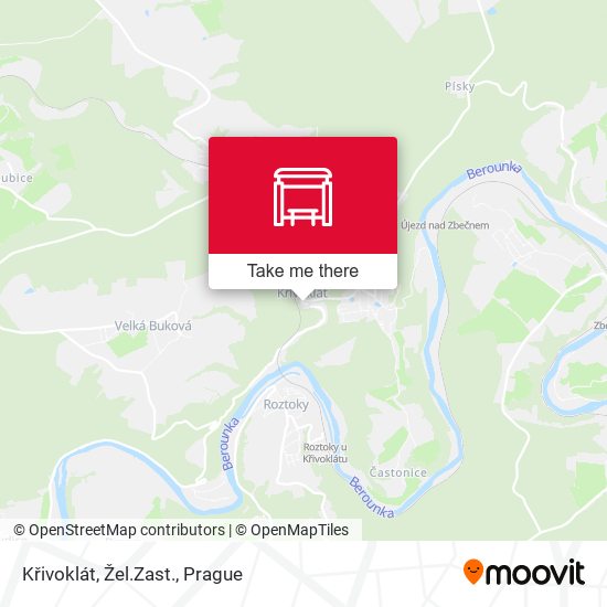 Křivoklát, Žel.Zast. map