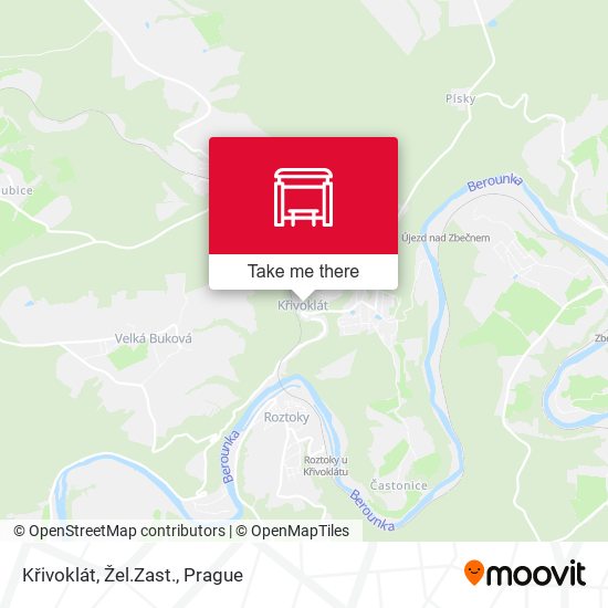 Křivoklát, Žel.Zast. map