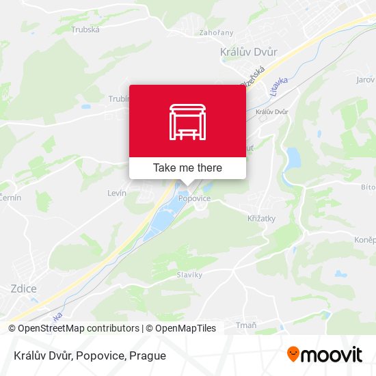 Карта Králův Dvůr, Popovice