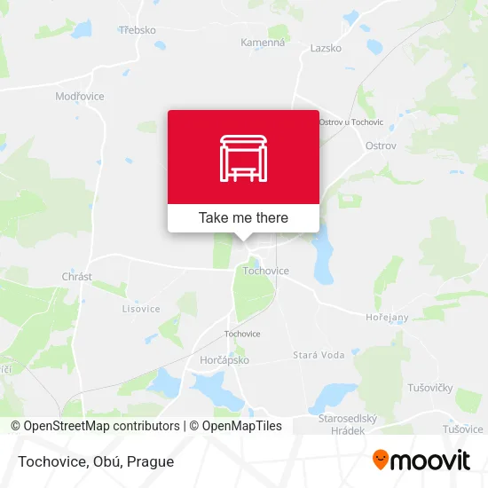 Карта Tochovice, Obú