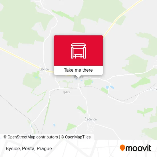 Карта Byšice, Pošta