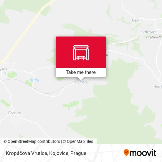 Карта Kropáčova Vrutice, Kojovice
