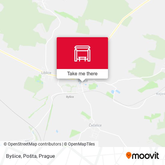 Карта Byšice, Pošta