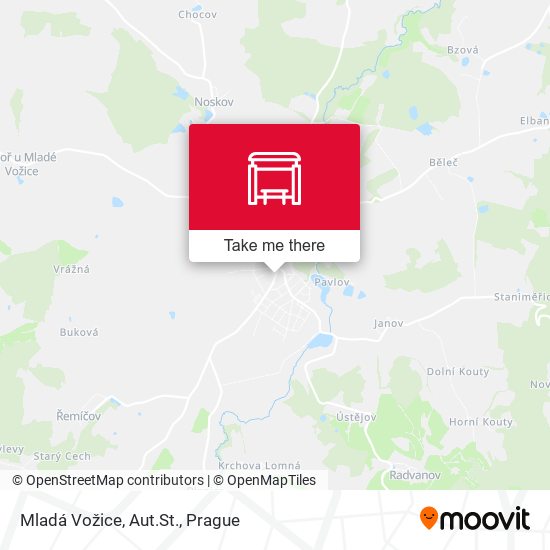 Mladá Vožice, Aut.St. map