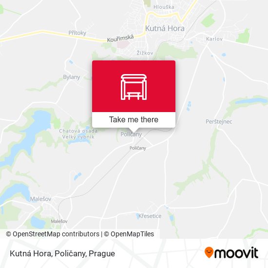 Kutná Hora, Poličany map
