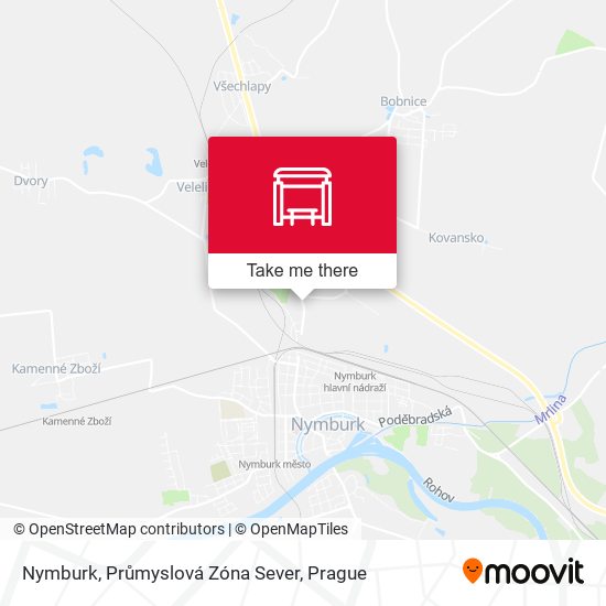 Nymburk, Průmyslová Zóna Sever map