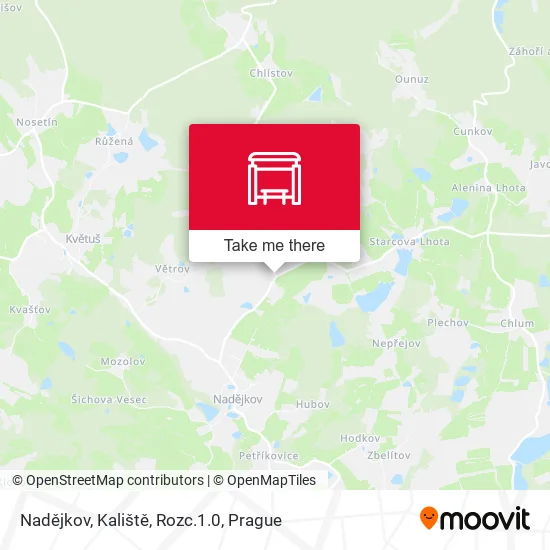 Карта Nadějkov, Kaliště, Rozc.1.0