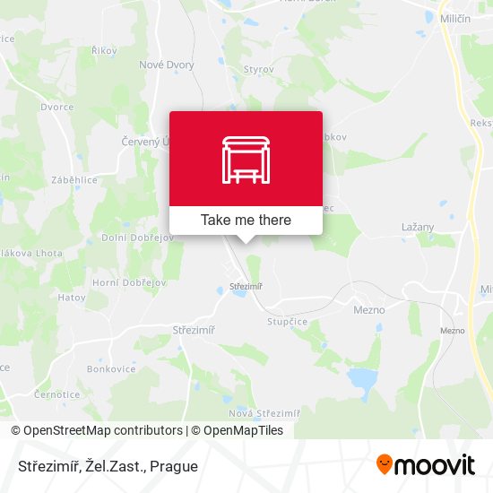 Střezimíř, Žel.Zast. map