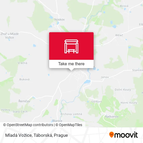 Карта Mladá Vožice, Táborská