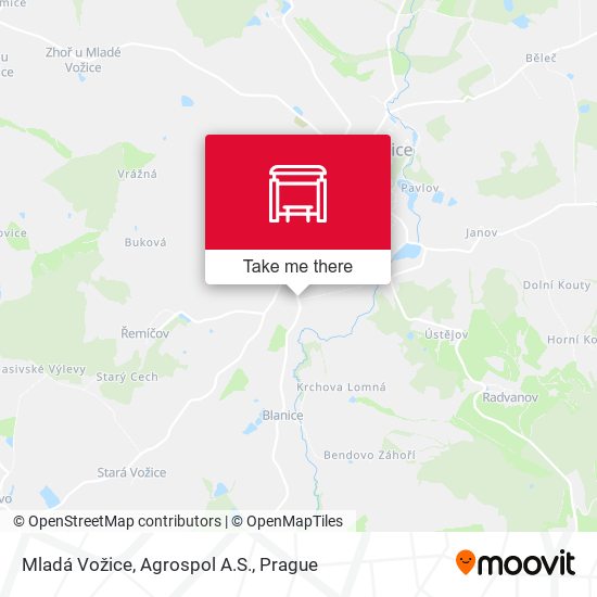 Mladá Vožice, Agrospol A.S. map