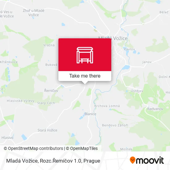 Карта Mladá Vožice, Rozc.Řemíčov 1.0