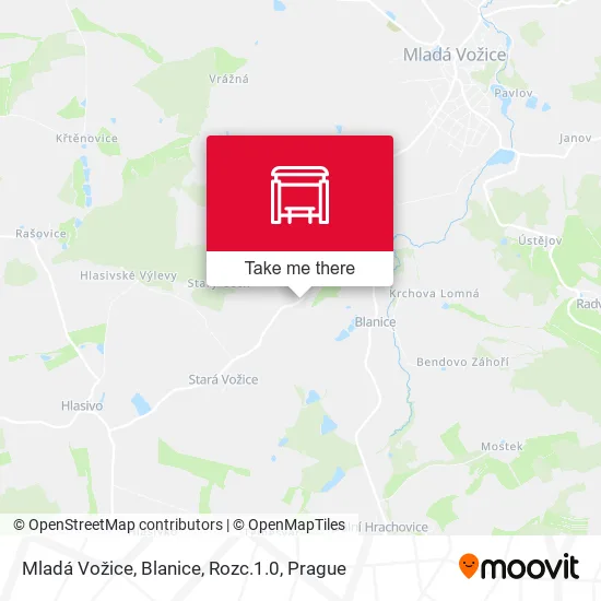 Карта Mladá Vožice, Blanice, Rozc.1.0