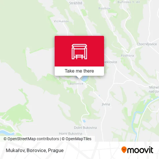 Карта Mukařov, Borovice