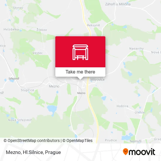Карта Mezno, Hl.Silnice