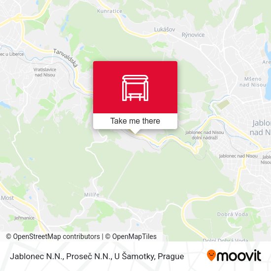 Карта Jablonec N.N., Proseč N.N., U Šamotky