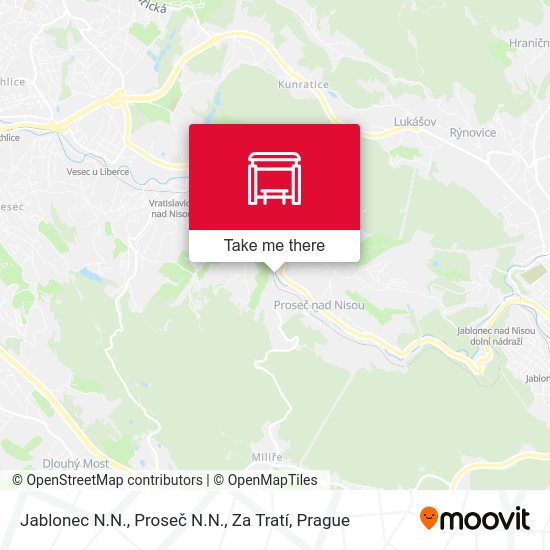 Jablonec N.N., Proseč N.N., Za Tratí map