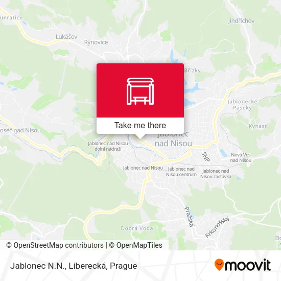 Карта Jablonec N.N., Liberecká