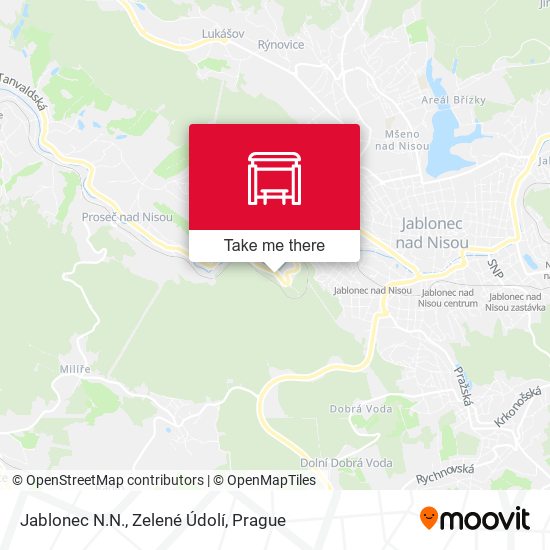 Jablonec N.N., Zelené Údolí map