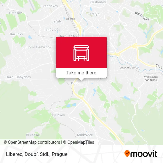 Карта Liberec, Doubí, Sídl.