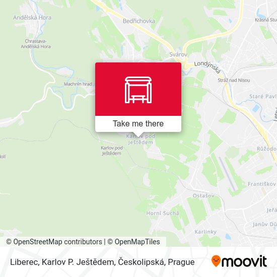 Liberec, Karlov P. Ještědem, Českolipská map