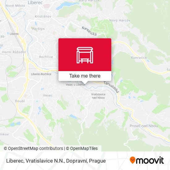 Liberec, Vratislavice N.N., Dopravní map