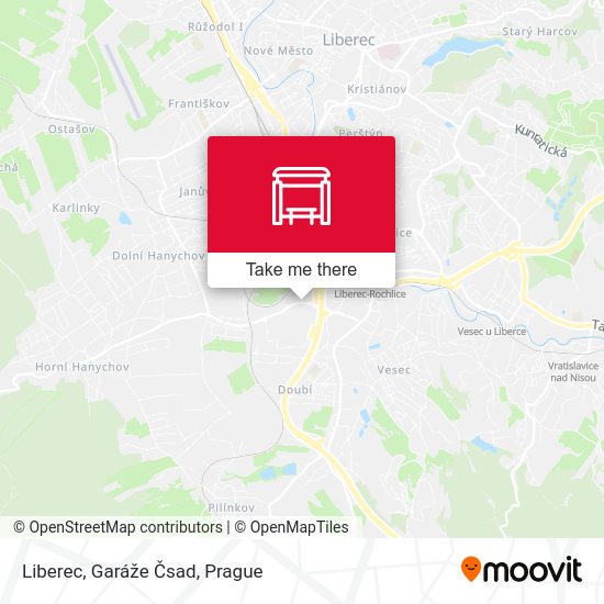 Liberec, Garáže Čsad map