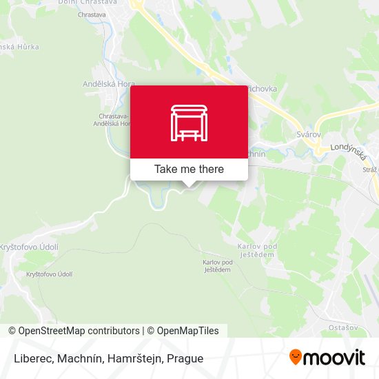 Liberec, Machnín, Hamrštejn map