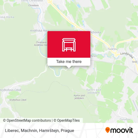 Карта Liberec, Machnín, Hamrštejn