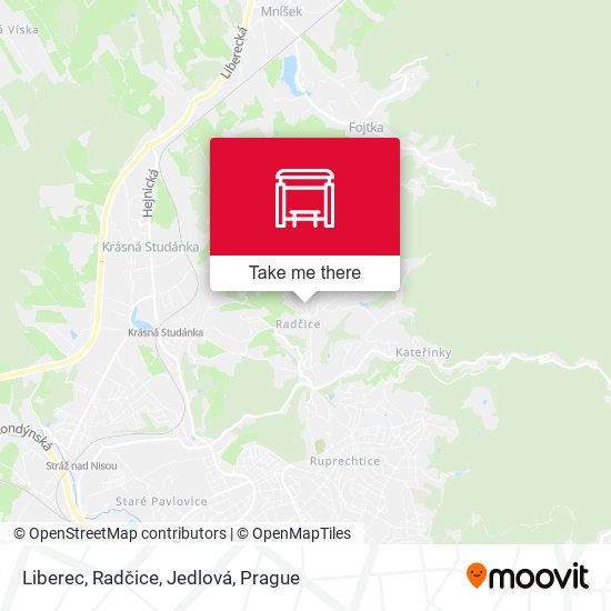 Liberec, Radčice, Jedlová map