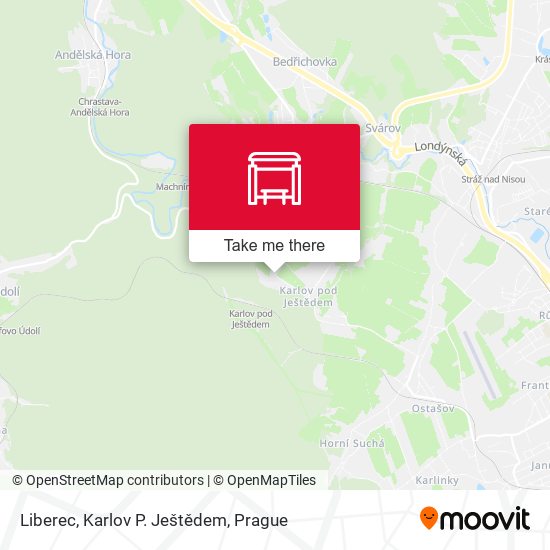 Карта Liberec, Karlov P. Ještědem