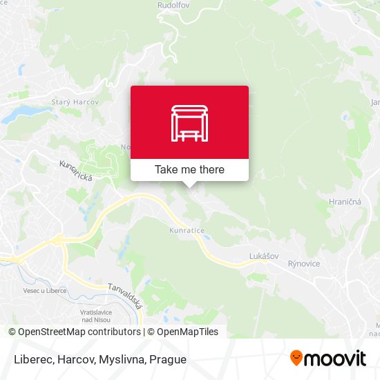 Карта Liberec, Harcov, Myslivna