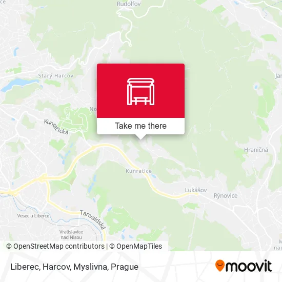 Liberec, Harcov, Myslivna map