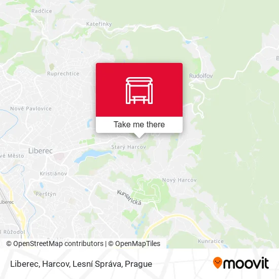 Карта Liberec, Harcov, Lesní Správa
