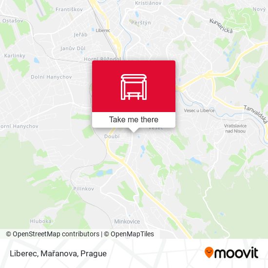 Карта Liberec, Mařanova
