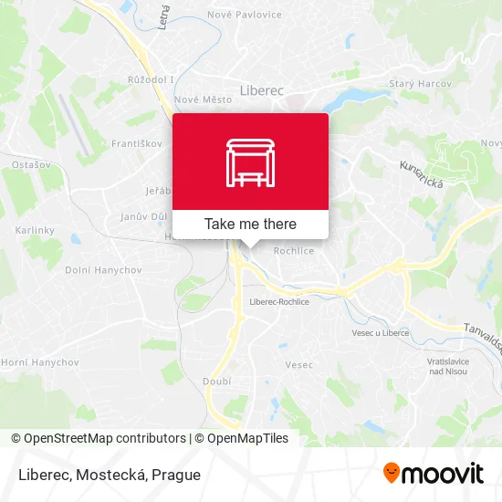 Карта Liberec, Mostecká