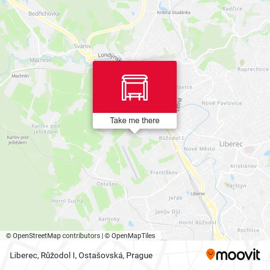 Карта Liberec, Růžodol I, Ostašovská