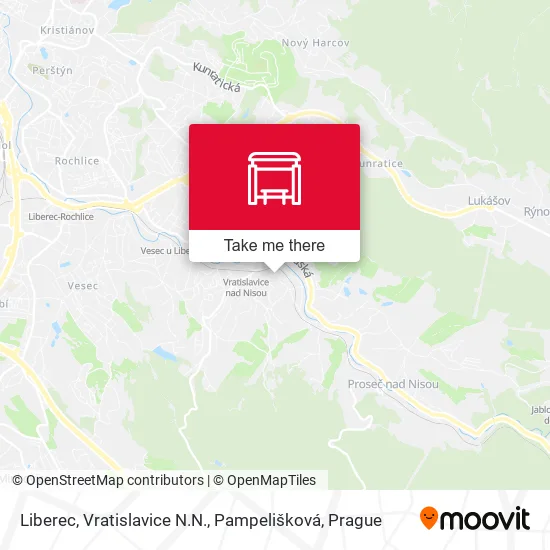 Карта Liberec, Vratislavice N.N., Pampelišková
