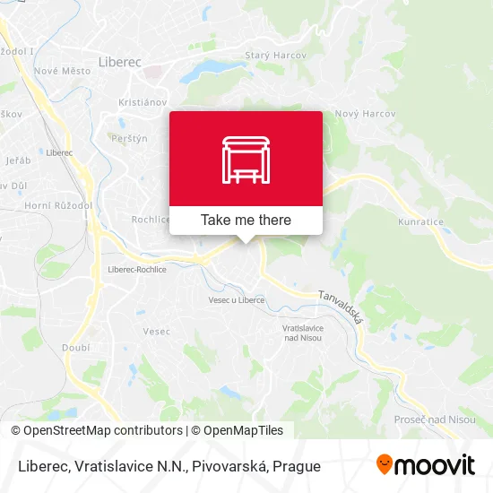Карта Liberec, Vratislavice N.N., Pivovarská