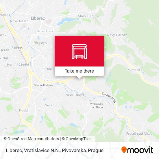 Карта Liberec, Vratislavice N.N., Pivovarská