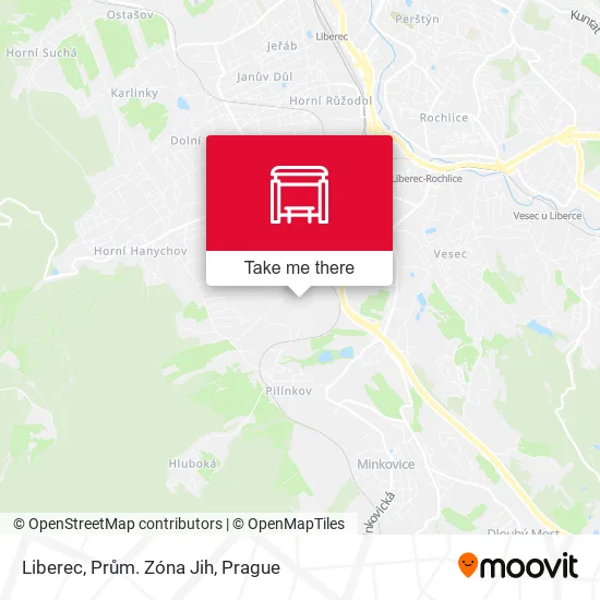 Карта Liberec, Prům. Zóna Jih