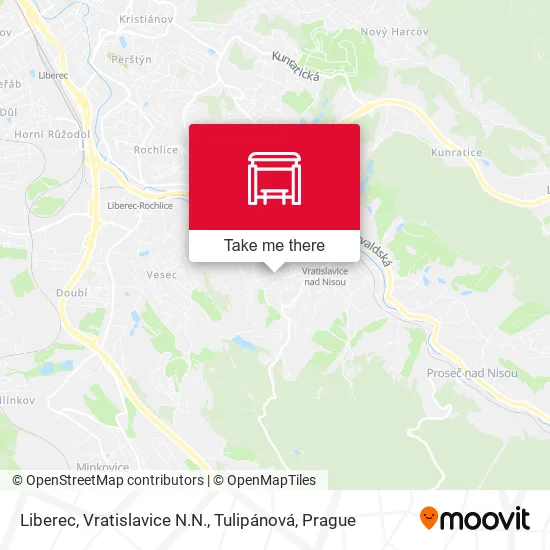 Карта Liberec, Vratislavice N.N., Tulipánová