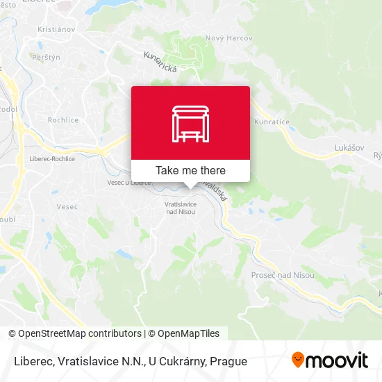 Карта Liberec, Vratislavice N.N., U Cukrárny