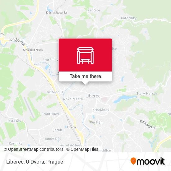 Liberec, U Dvora map