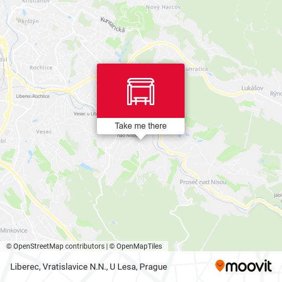Liberec, Vratislavice N.N., U Lesa map